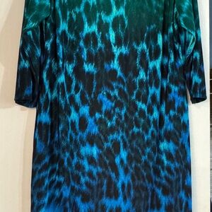 Chico's Vibrant Blue and Green Animal Print dress